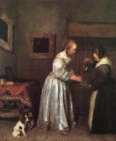 Borch, Gerard Ter - Woman Washing Hands